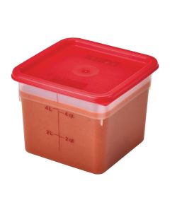 Cambro Camsquare deksel voor voedseldoos rood