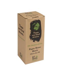 Fiesta Compostable composteerbare papieren rietjes zwart (250 stuks)