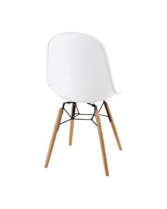 Bolero Arlo polypropyleen stoelen met houten poten wit