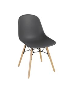 Bolero Arlo polypropyleen stoelen met houten poten grijs