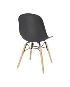 Bolero Arlo polypropyleen stoelen met houten poten grijs