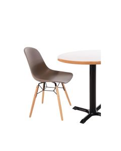 Bolero Arlo polypropyleen stoelen met houten poten bruin