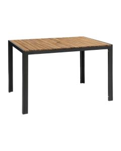 Bolero rechthoekige stalen en acaciahouten tafel 120x80cm