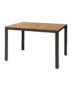 Bolero rechthoekige stalen en acaciahouten tafel 120x80cm