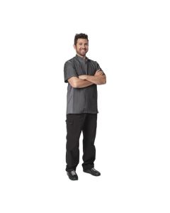 Chef Works Urban Delancey denim koksbuis korte mouw grijs M