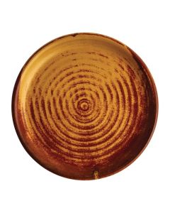 Olympia Canvas ronde borden met smalle rand roestoranje 18cm