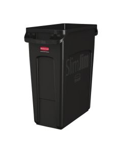 Rubbermaid Slim Jim afvalbak met ventilatiekanalen zwart 60L
