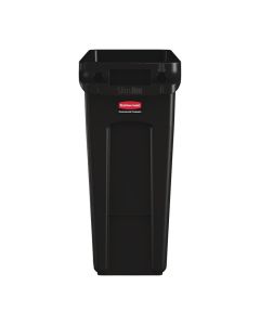 Rubbermaid Slim Jim afvalbak met ventilatiekanalen zwart 60L