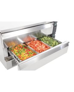Polar U-serie compacte koel-vrieswerkbank 2 lades 6x GN 1/1