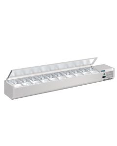 Polar G-serie opzetkoelvitrine met deksel 10x GN 1/4