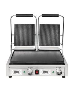 Buffalo dubbele contactgrill groef/glad