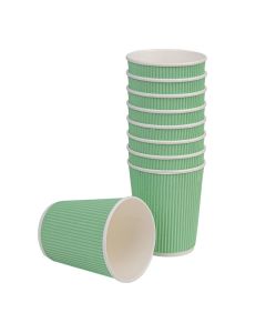 Fiesta Recyclable koffiebekers ribbelwand turquoise 225ml (500 stuks)