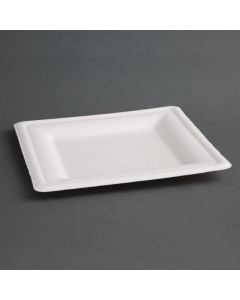 Fiesta Compostable composteerbare bagasse borden vierkant 159mm (50 stuks)