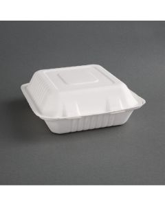 Fiesta Compostable composteerbare bagasse voedseldozen 3 compartimenten (200 stuks)