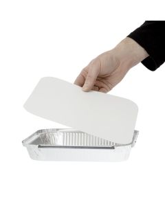 Papieren deksel voor diepe en ondiepe aluminium bakjes (200 stuks)