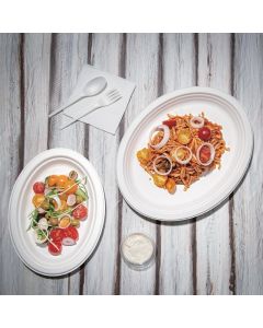 Fiesta Compostable composteerbare bagasse borden ovaal 198mm (50 stuks)