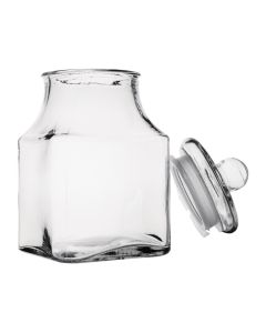 Olympia glazen voorraadpot vierkant 3,4L