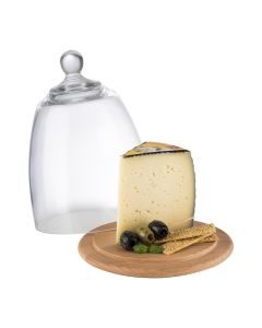 APS serveerplank met glazen cloche 185mm