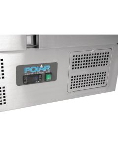 Polar G-serie 2-deurs pizza koelwerkbank met opzetkoelvitrine 256L