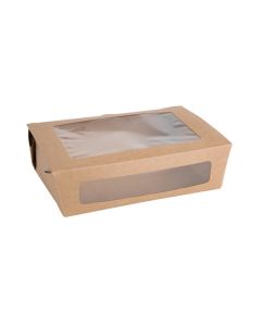 Fiesta Compostable composteerbare saladebakken met PLA vensters 1600ml (200 stuks)